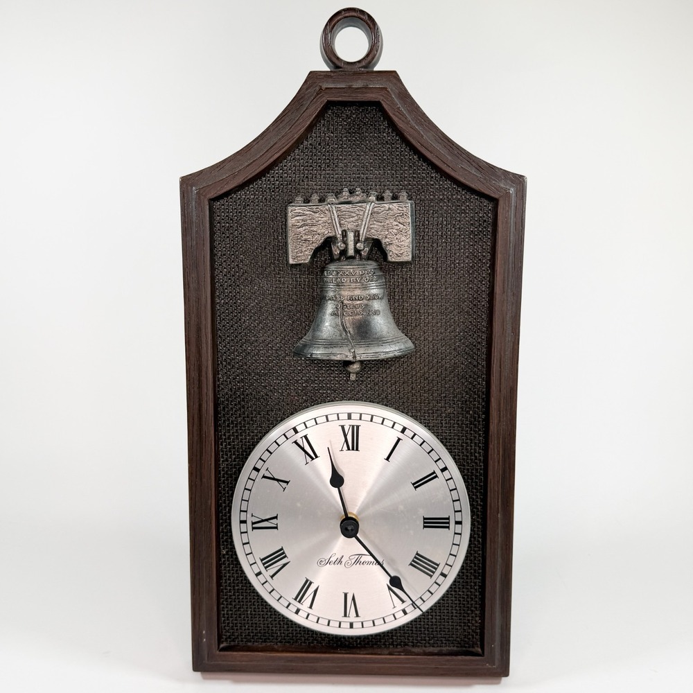Vintage Seth Thomas Ben Franklin Wall Clock Liberty Bell Colonial‎ Working